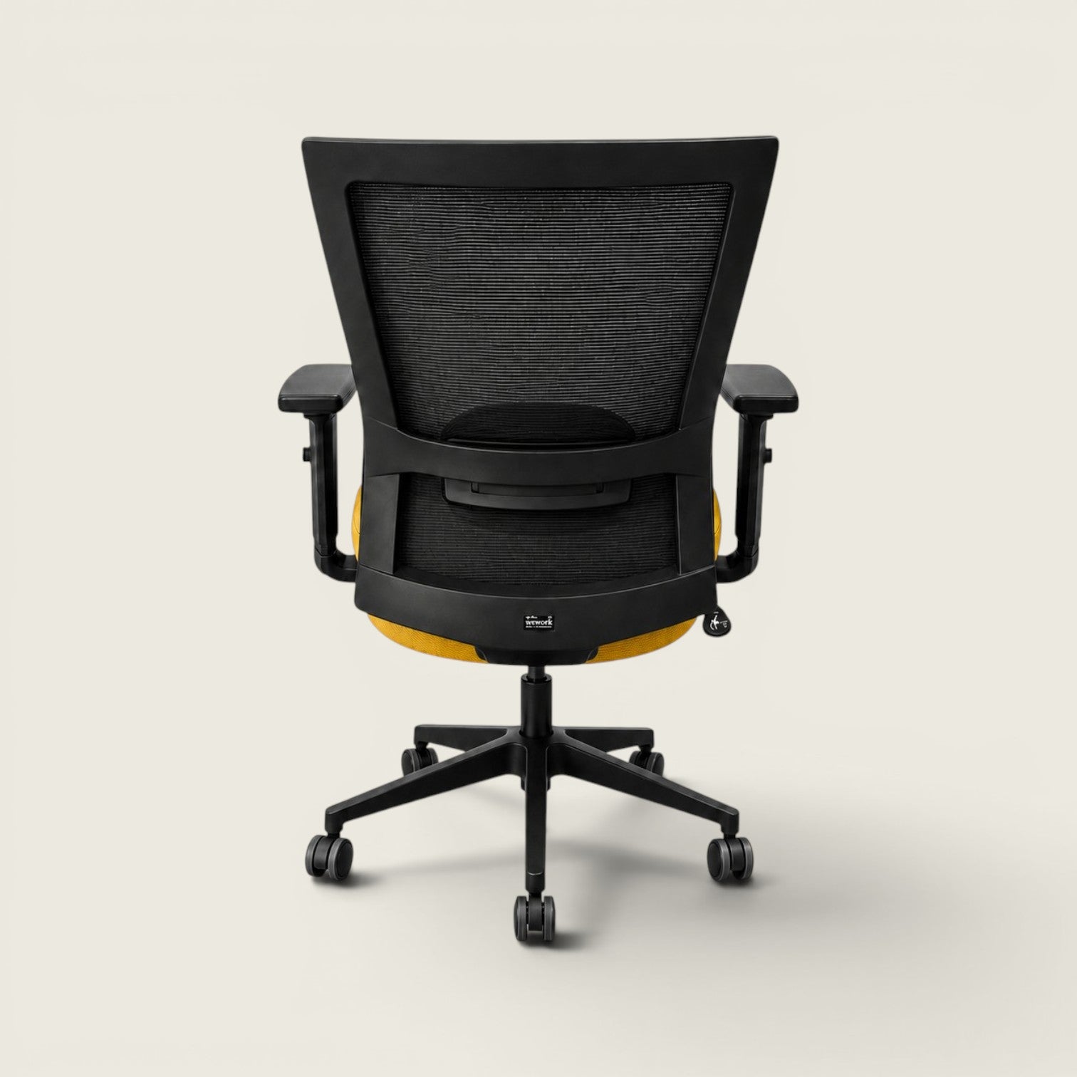 Saxen: Mesh Back Task Chair in Yellow Fabric - Refurbished
