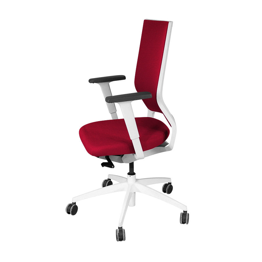 Sedus: Quarterback Office Chair with White Frame in Red Fabric - Refurbished