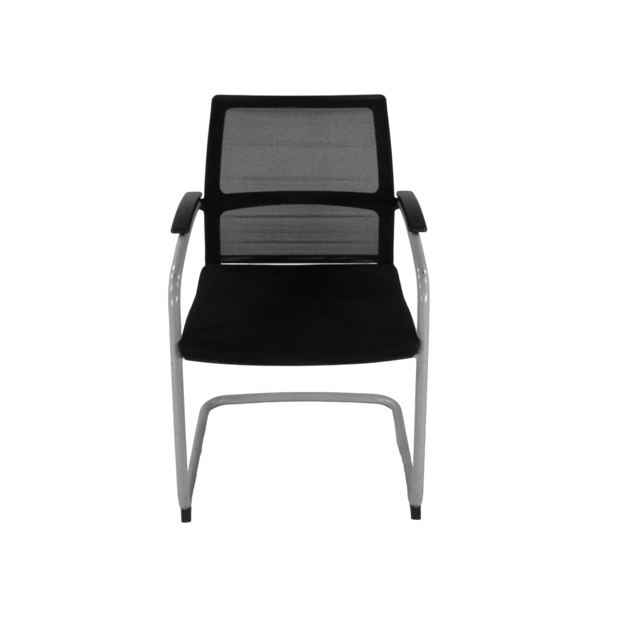 Sedus : Chaise cantilever ouverte avec dossier en maille en tissu noir - Remis à neuf