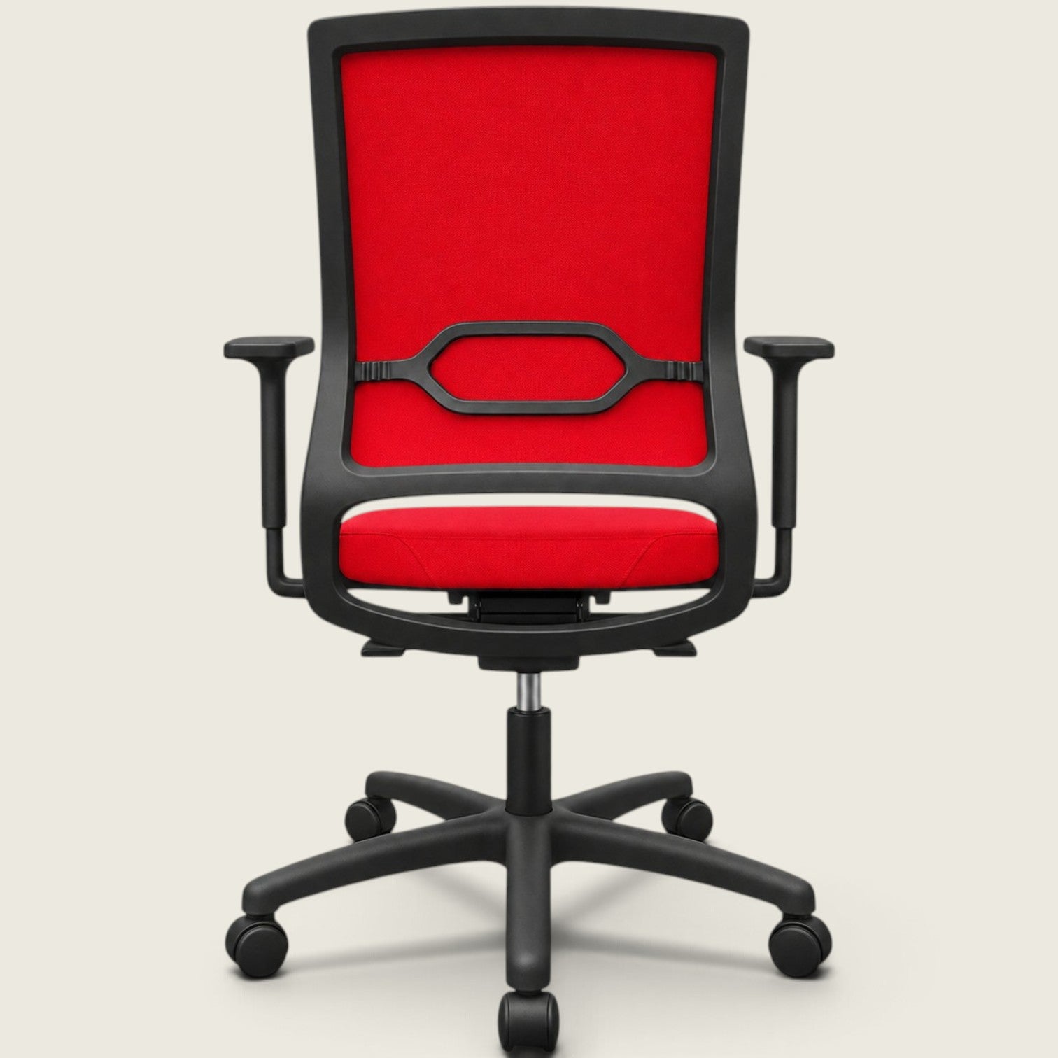 <tc>Sedus</tc>: <tc>Quarterback</tc> Chaise de bureau en tissu rouge avec dossier en tissu rouge - Remis à neuf