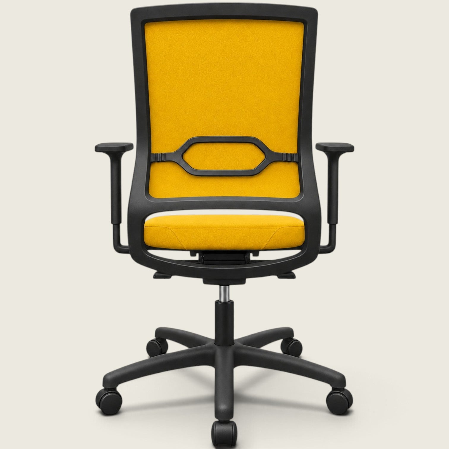 <tc>Sedus</tc>: <tc>Quarterback</tc> Chaise de bureau en tissu jaune avec dossier en tissu jaune - Remis à neuf