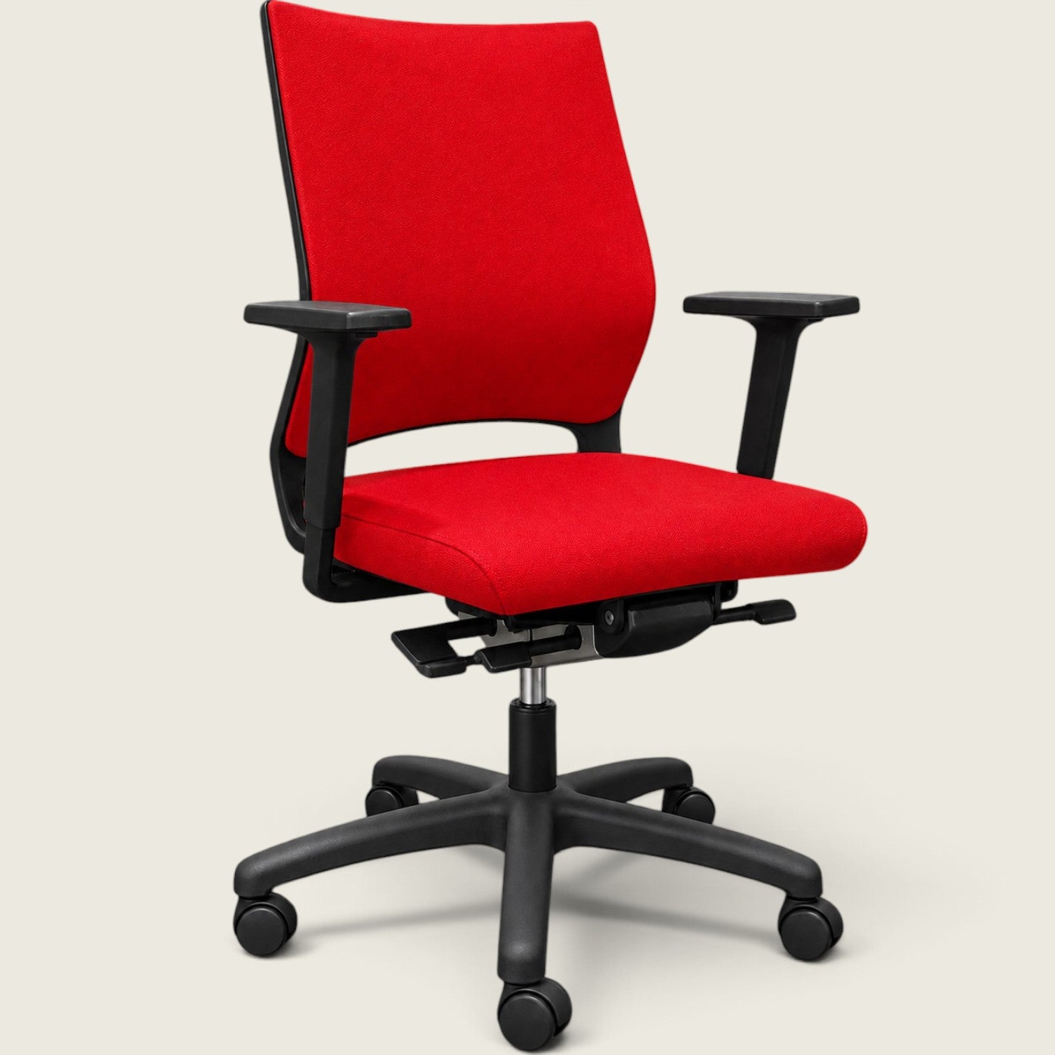 Sedus: Quarterback Task Chair in Red Fabric with a Red Fabric Back - Refurbished