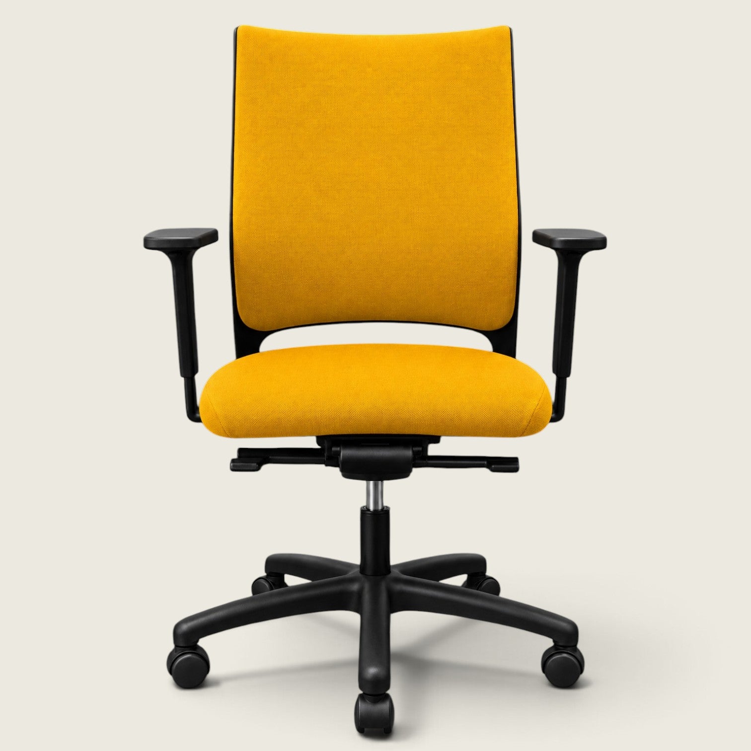 <tc>Sedus</tc>: <tc>Quarterback</tc> Chaise de bureau en tissu jaune avec dossier en tissu jaune - Remis à neuf
