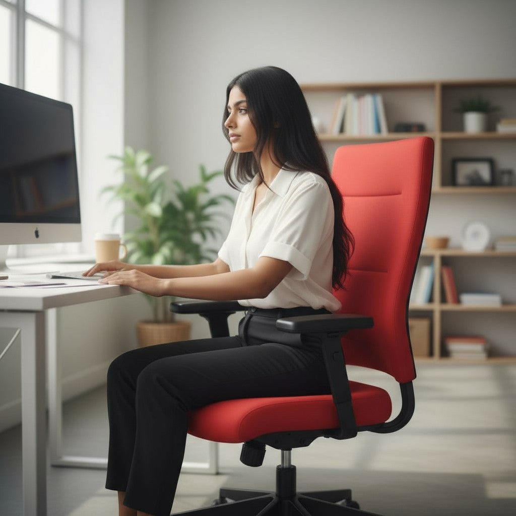 Sedus: Quarterback Task Chair in Red Fabric - Refurbished