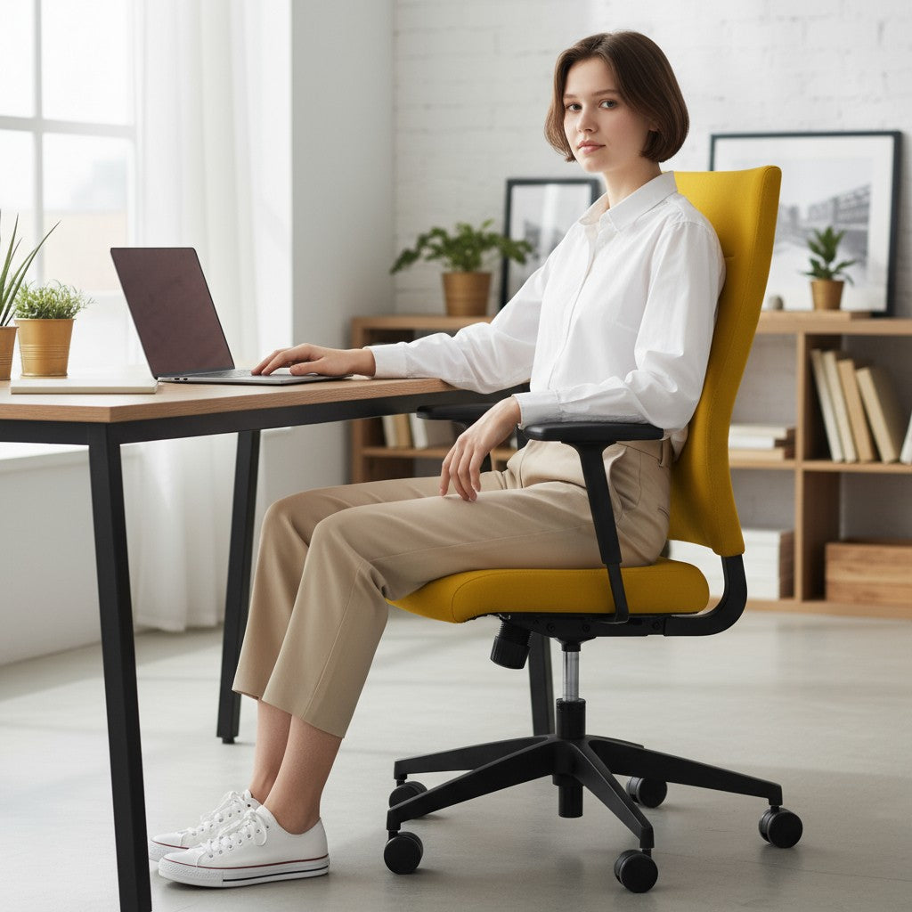 Sedus: Quarterback Task Chair in Yellow Fabric - Refurbished