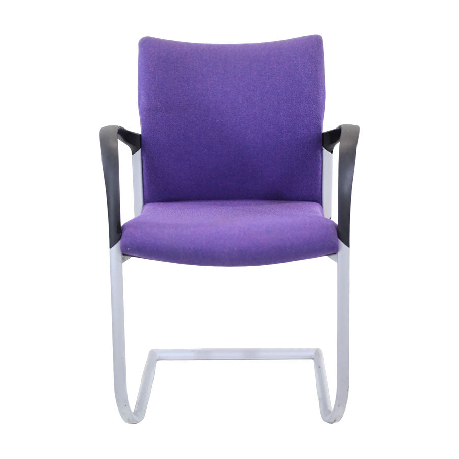 Senator: Trillipse Cantilever Meeting Chair in Purple Fabric with Arms - Refurbished
