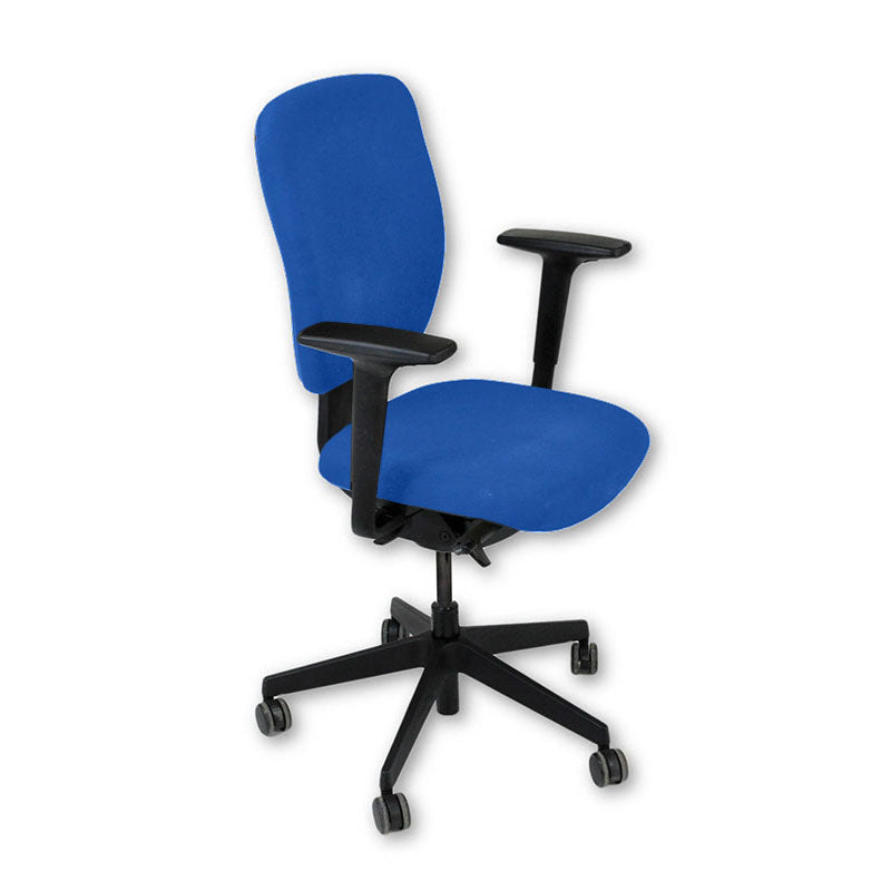 Sénateur : Chaise de travail Dash entièrement réglable en tissu bleu - Remis à neuf
