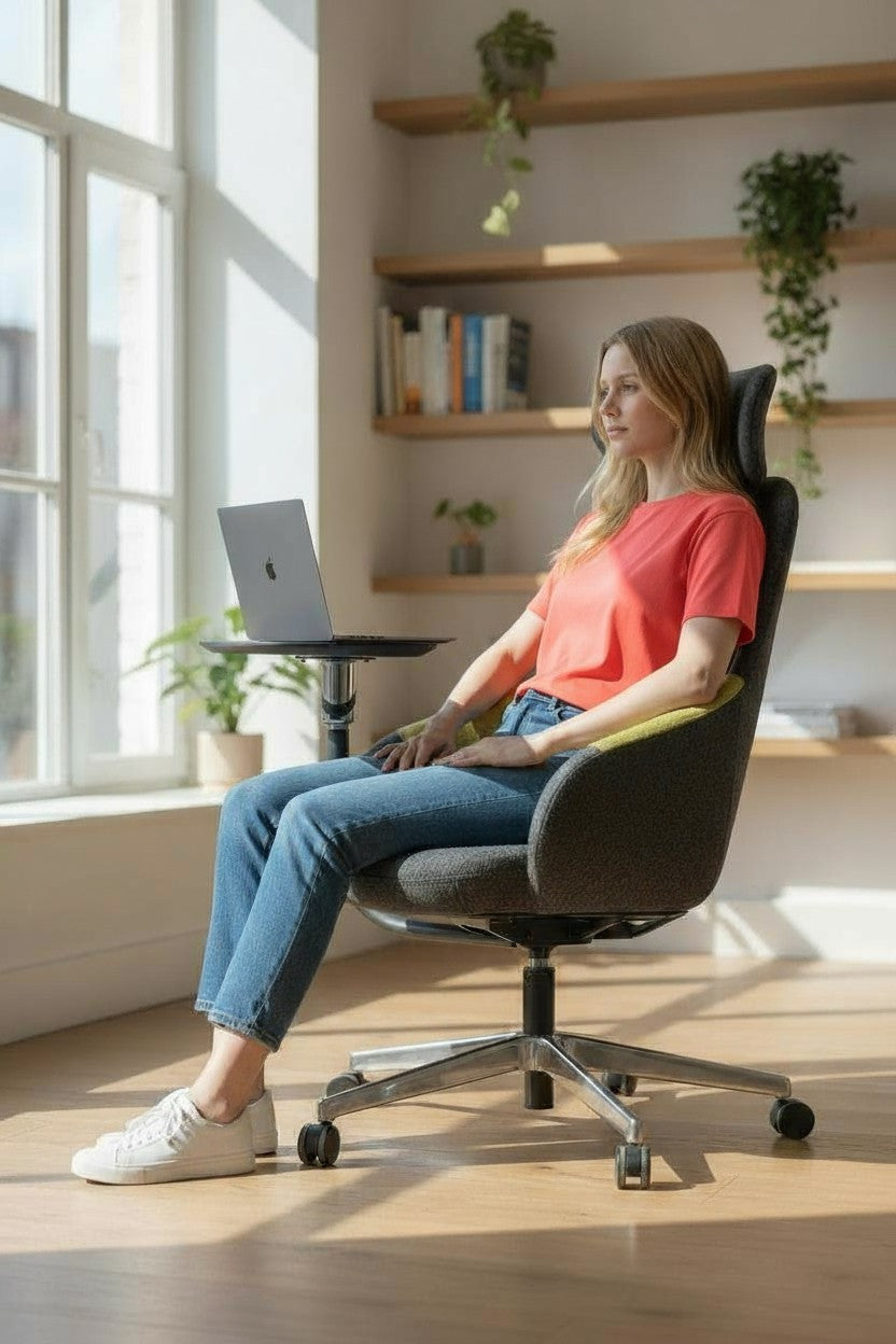 <tc>Senator</tc>: Chaise de travail avec tablette d'écriture - Reconditionnée