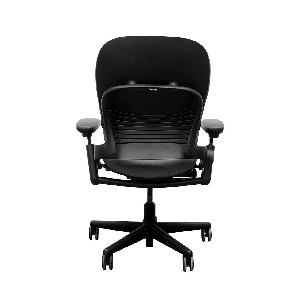 Steelcase : Chaise de bureau Leap V1 - Cadre noir/Tissu noir - Remis à neuf