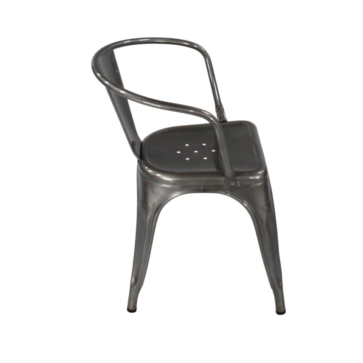 Tolix : Chaise A Cafe Chair en Gunmetal Grey - Remis à neuf