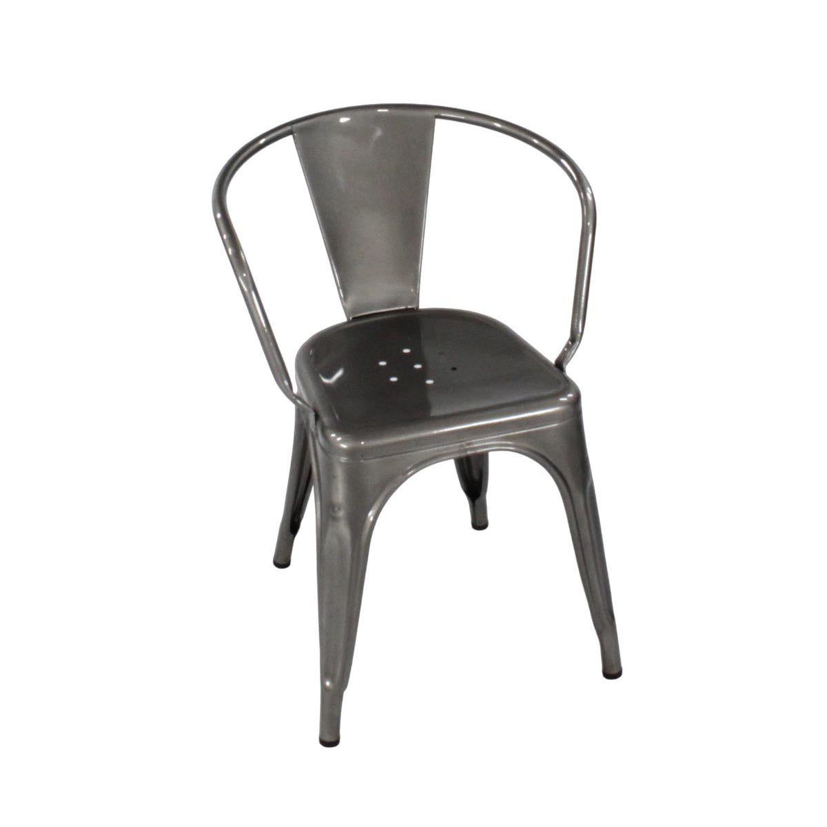 Tolix : Chaise A Cafe Chair en Gunmetal Grey - Remis à neuf