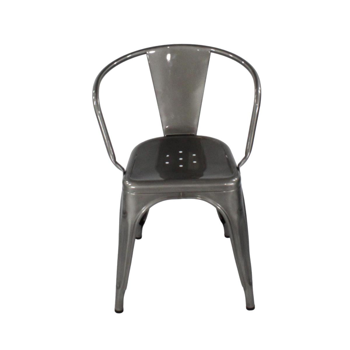 Tolix : Chaise A Cafe Chair en Gunmetal Grey - Remis à neuf