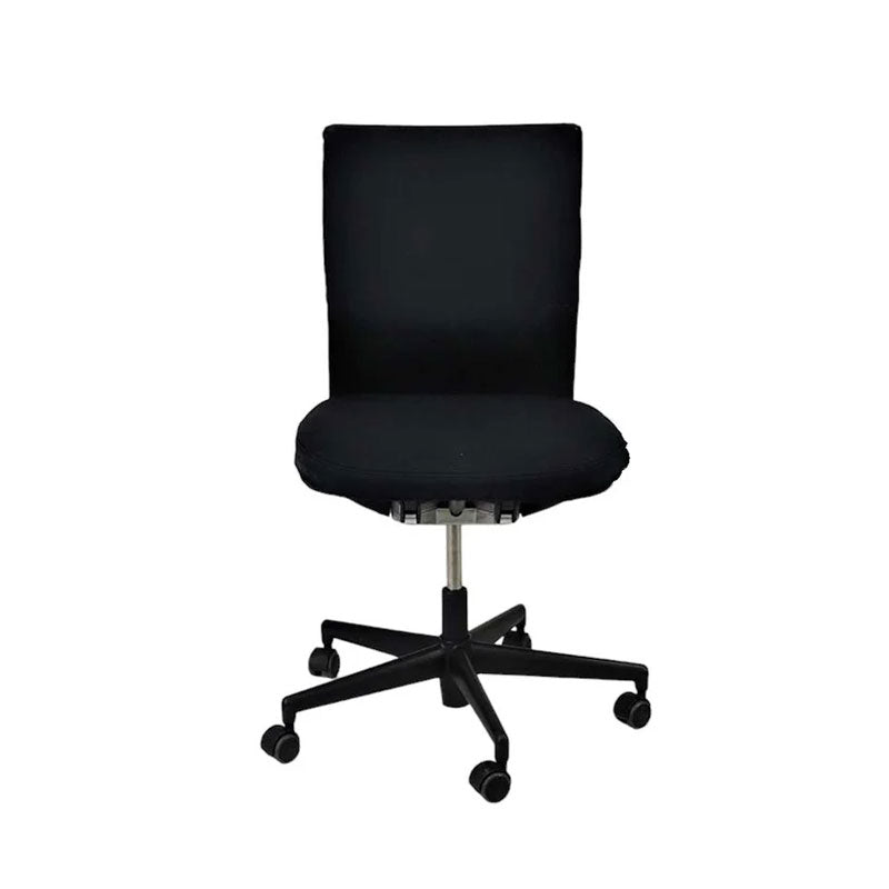 Vitra : Chaise de bureau Axess en tissu noir sans accoudoirs - Reconditionnée