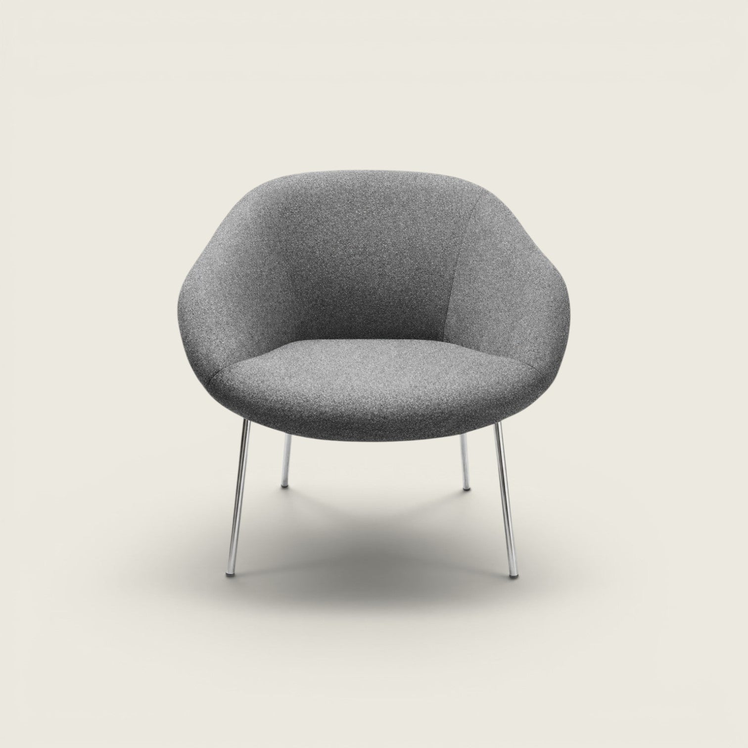 Walter Knoll: 375 Lounge Chair In Grey with Metal Legs - Refurbished