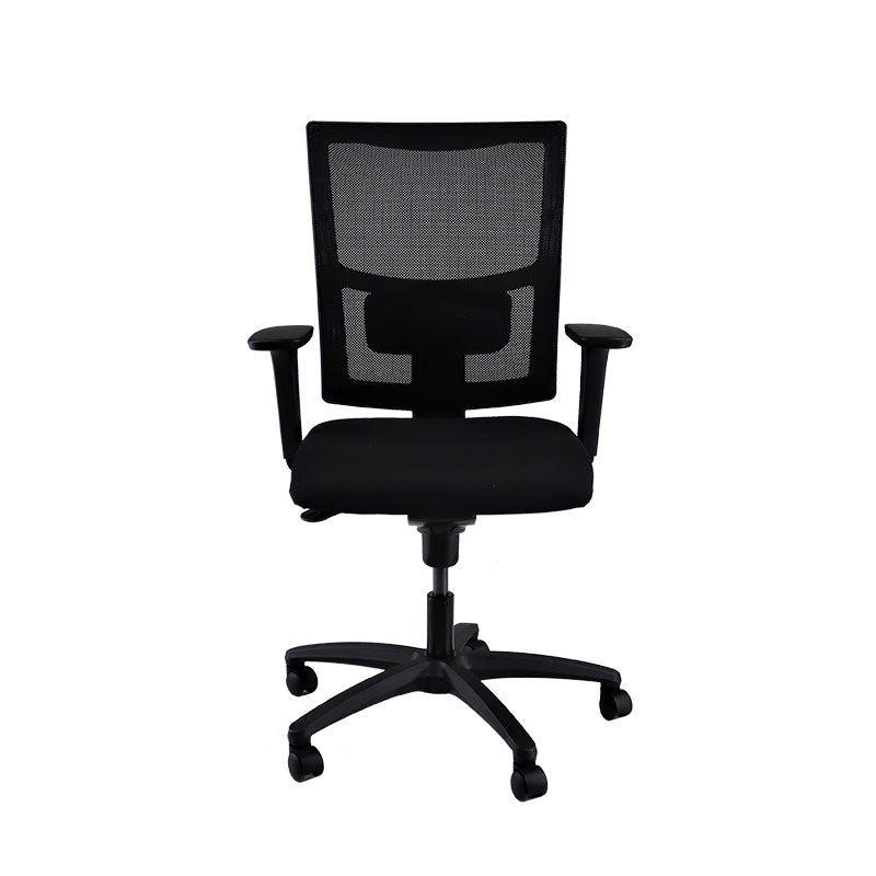 The Office Crowd : Chaise de travail Ergo en tissu noir - Reconditionné