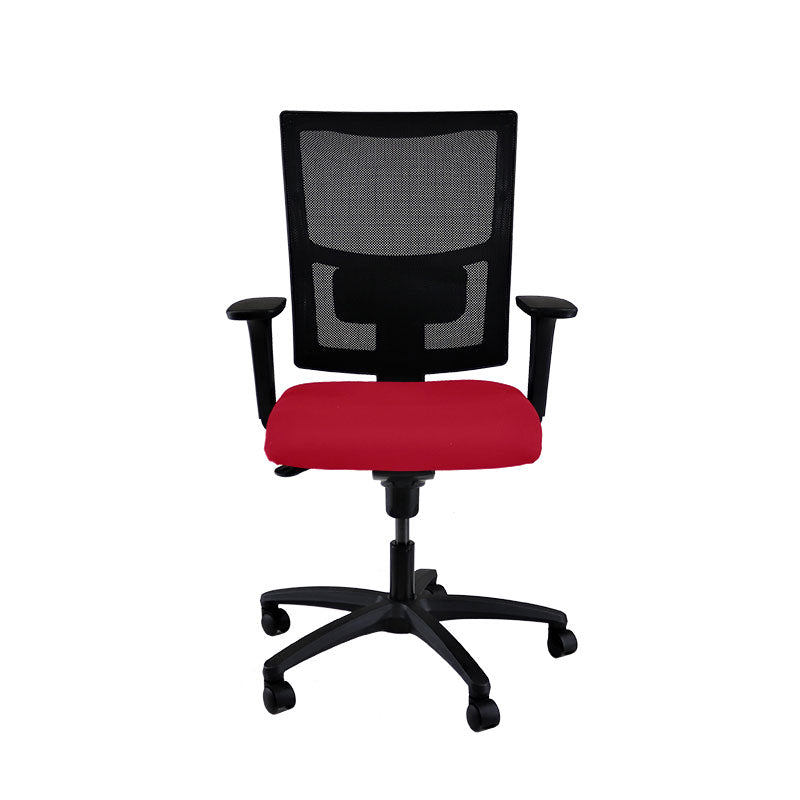 The Office Crowd : Chaise de travail Ergo en tissu rouge - Reconditionné