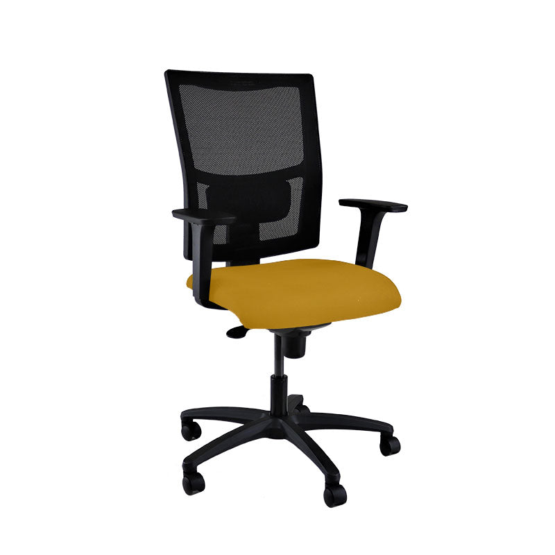 The Office Crowd : Chaise de travail Ergo en tissu jaune - Reconditionné