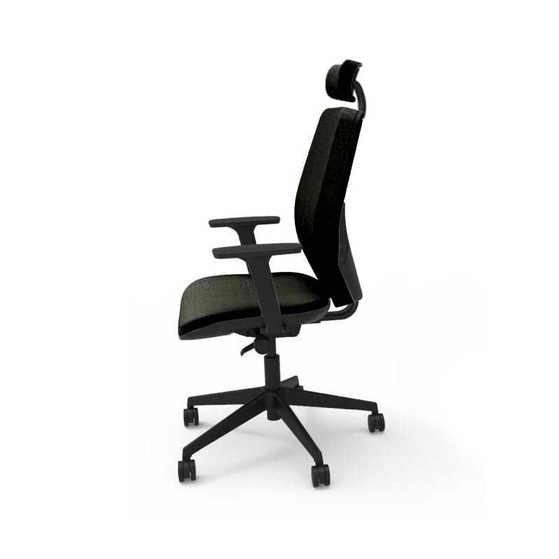 The Office Crowd: Hide Office Chair - High Back Back with Headrest in Black Fabric - Refurbished