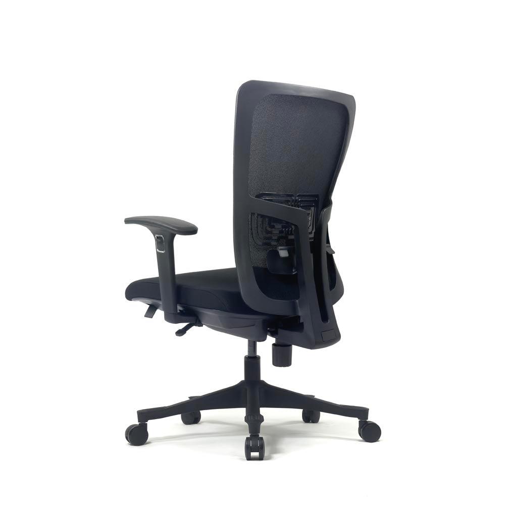 <tc>Haworth</tc>: <tc>Zody Comforto</tc> Chaise de travail 89 en tissu noir/cadre noir - Reconditionnée