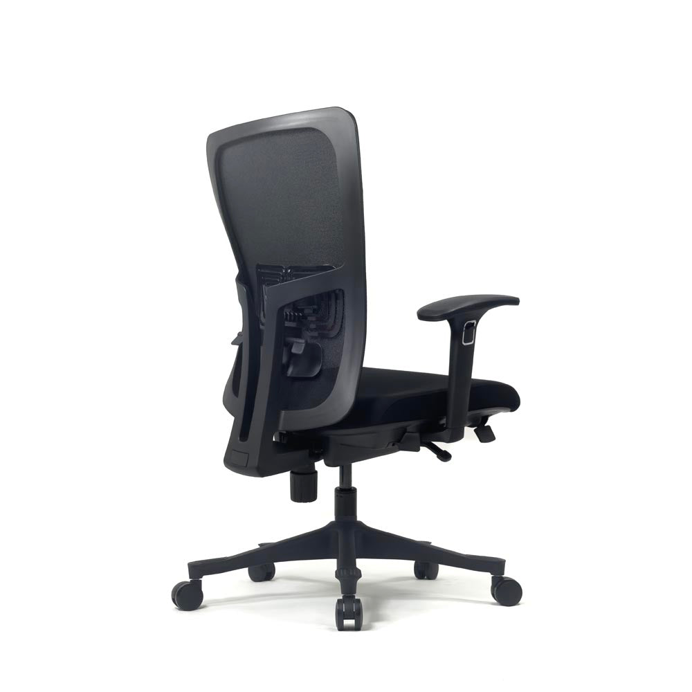 <tc>Haworth</tc>: <tc>Zody Comforto</tc> Chaise de travail 89 en tissu noir/cadre noir - Reconditionnée