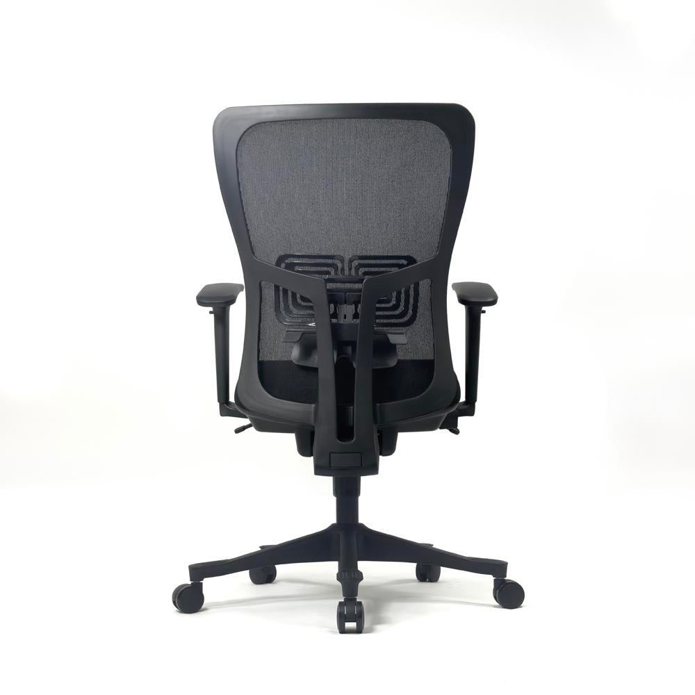 <tc>Haworth</tc>: <tc>Zody Comforto</tc> Chaise de travail 89 en tissu noir/cadre noir - Reconditionnée