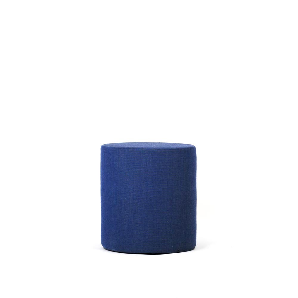 Connection: Bend Pouf/Pod Stool in Navy Blue Fabric - Refurbished