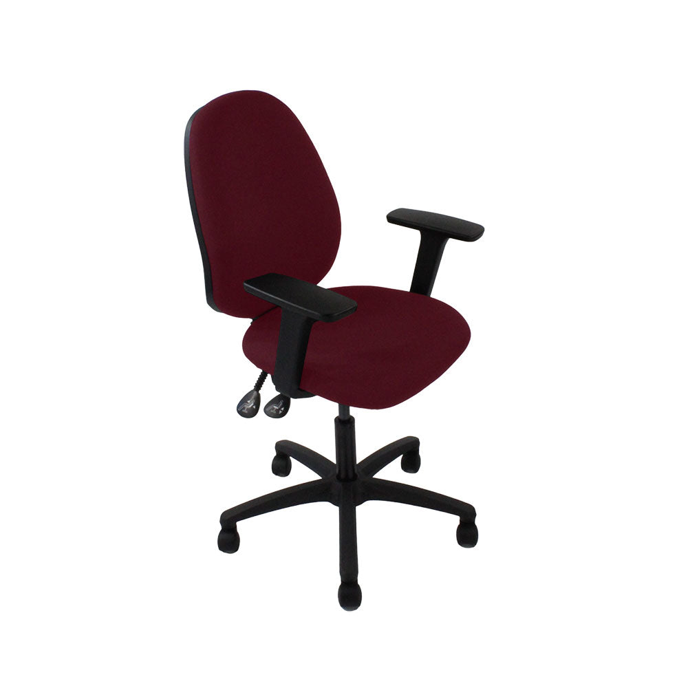 TOC: Scoop High Operator Chair in Burgundy Leather - Refurbished