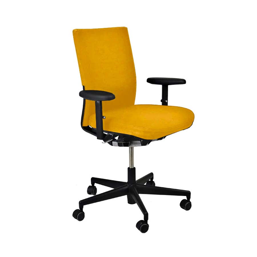 Vitra : Chaise de bureau Axess en tissu jaune - Reconditionnée